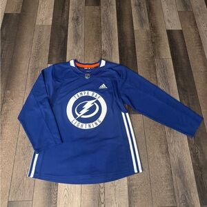 Adidas Tampa Bay Lightning Practice Jersey Blue & White- Medium